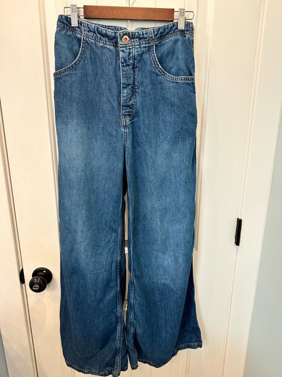 Pilcro Denim - Pilcro The Uppercase A Wide Leg Denim Pants 30 Boho Chic Indie Retro Vibe